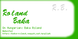 roland baka business card